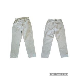 Old Navy Curvy Extra High Rise Sky Hi Straight Pants Women’s 8 Beige Utility